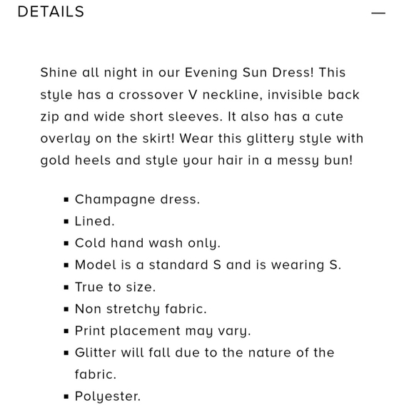 Hello Molly Evening Sun Dress Champagne - Picture 3 of 7